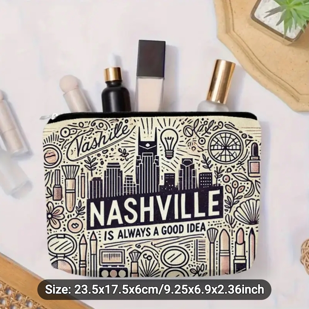 Nashville Themed Cosmetic Pouch